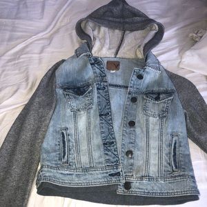 Sweater Sleeved Denim Jacket